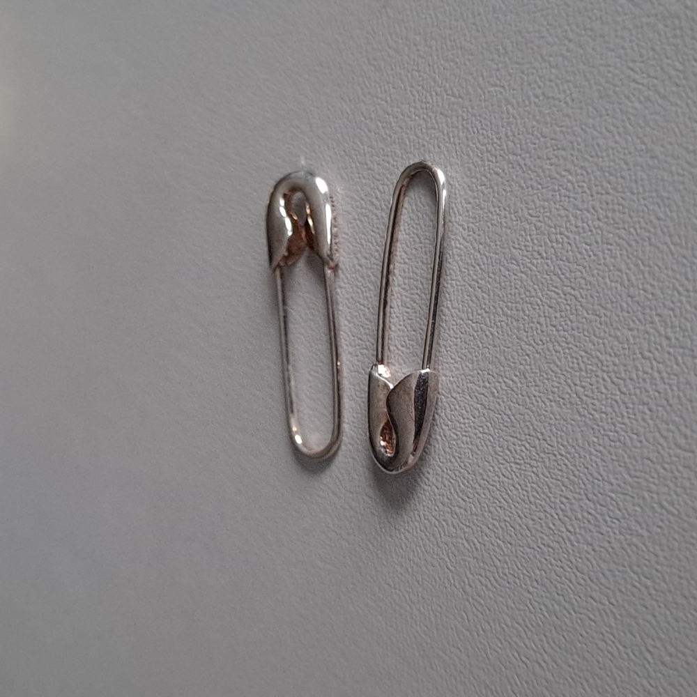 Sterling silver safety pin earrings